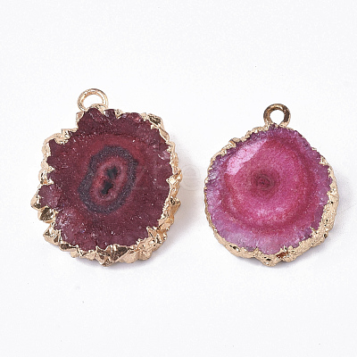 Natural Druzy Agate Pendants G-N325-04D-1