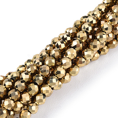 Electroplate Glass Beads Strands EGLA-T027-01G-1