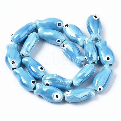 Handmade Porcelain Ceramic Beads Strands X1-PORC-T006-03P-1