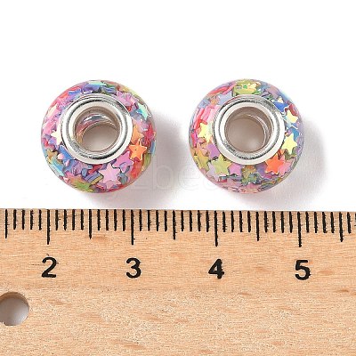 Transparent Resin Rondelle European Beads RESI-S023-07-1