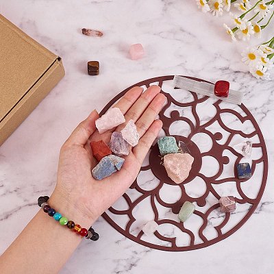 DIY Chakra Gemstone Bracelet Necklace Making Kit DIY-SZ0008-03-1