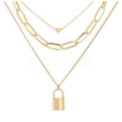 Alloy Pendant Layered Chain Necklaces for Women WGC39CD-10-1