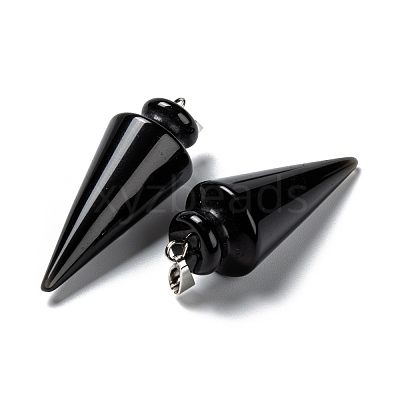 Natural Obsidian Pendants G-K311-47B-1