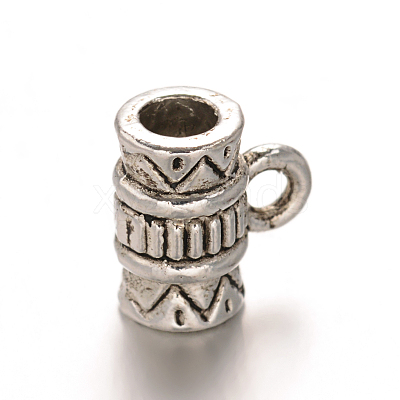 Column Tibetan Style Alloy Tube Bails TIBEB-O010-33AS-RS-1