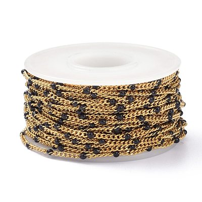 Ion Plating(IP) 304 Stainless Steel Enamel Curb Chains CHS-P013-01G-02-1