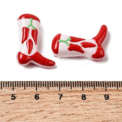 Boot Baking Paint Glass Enamel  Beads LAMP-C020-02M-1