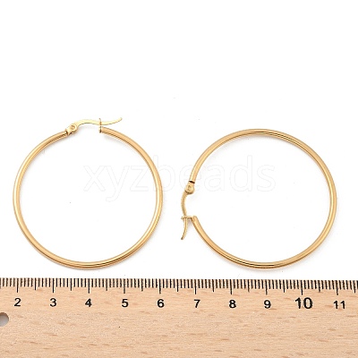 Ion Plating(IP) 304 Stainless Steel Hoop Earrings LS-EJEW-N0016-11G-G-1