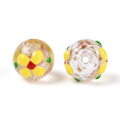 Luminous Handmade Gold Sand Lampwork Beads LAMP-N035-04F-1