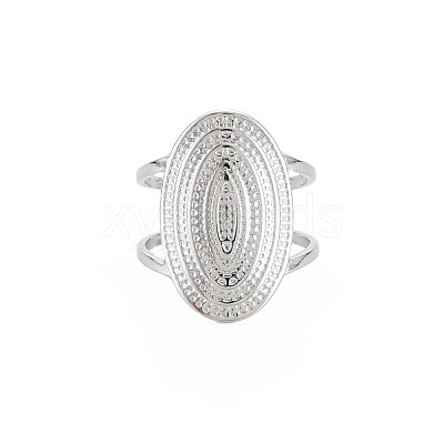 Non-Tarnish 304 Stainless Steel Oval Wide Open Cuff Ring for Women RJEW-S405-172P-1