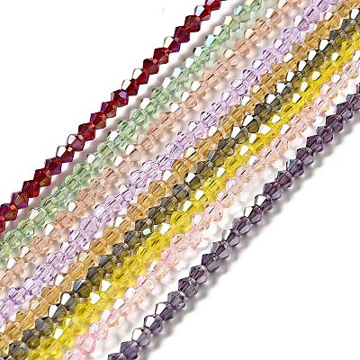 Transparent Electroplate Glass Beads Strands LS-EGLA-S056-4mm-15-1