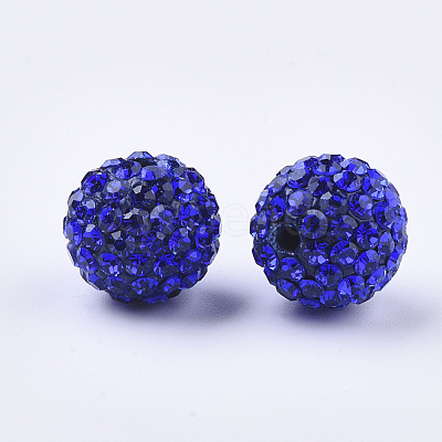 Handmade Polymer Clay Rhinestone Beads RB-S250-12mm-A4-1