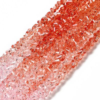 Transparent Glass Bead Strands GLAA-H023-02K-1