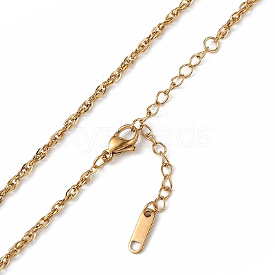 Ion Plating(IP) 304 Stainless Steel Rope Chain Necklace for Men Women NJEW-K245-010A-1