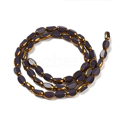 Electroplate Opaque Color Glass Beads Strands EGLA-Q127-A01-02F-1