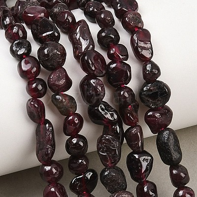 Natural Garnet Nuggets Beads Strands G-J335-32-1