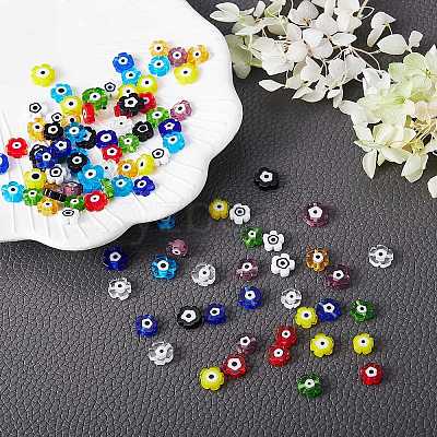 120Pcs 10Colors Handmade Evil Eye Lampwork Beads LAMP-SZ0001-16-1
