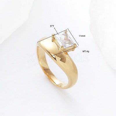 304 Stainless Steel Glass Finger Rings LS-MD8256-2-1
