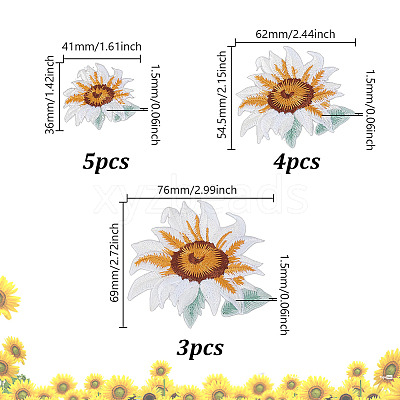 Flower Self Adhesive Computerized Embroidery Cloth Iron on/Sew on Patches PATC-GA0001-84B-1