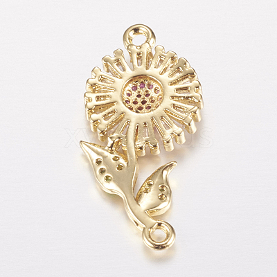 Brass Micro Pave Cubic Zirconia Links ZIRC-E150-01G-1