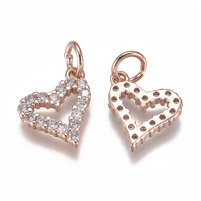 Brass Micro Pave Cubic Zirconia Charms ZIRC-F111-19RG-1