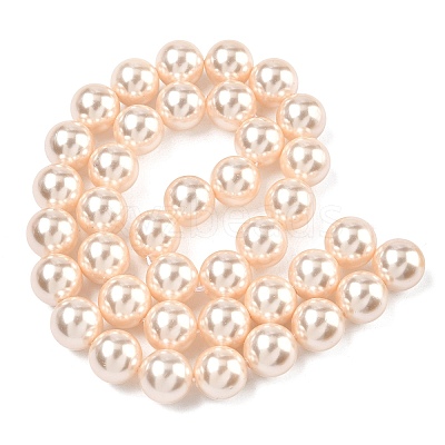 Electroplated Shell Pearl Beads Strands BSHE-G041-10mm-04-1
