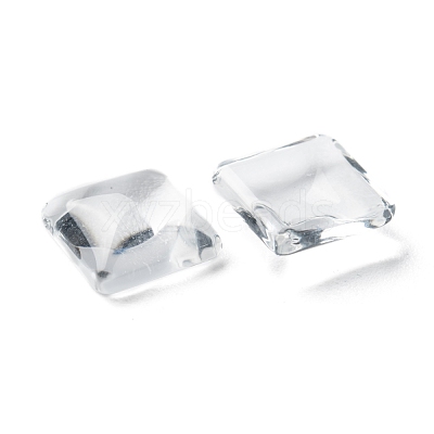 Transparent Clear Glass Square Cabochons GGLA-A001-10mm-1