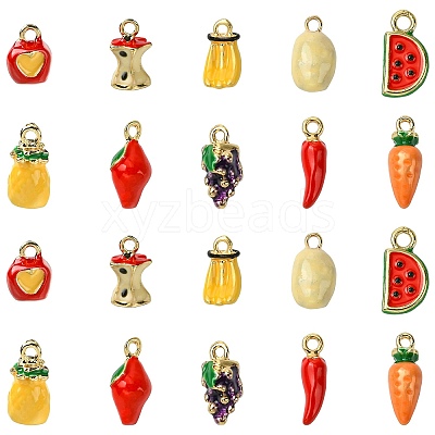 20Pcs 10 Styles Alloy Enamel Pendants FIND-CJ0003-68-1