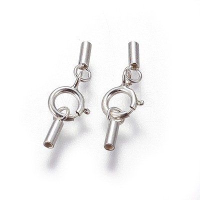 925 Sterling Silver Spring Ring Clasps STER-G019-A-08S-1