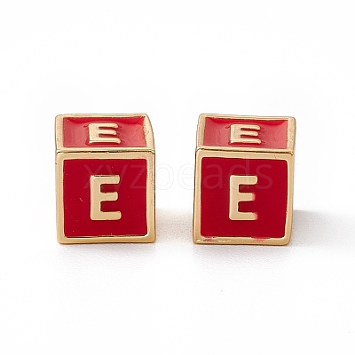 Rack Plating Brass Enamel Beads KK-B060-04G-03E-1