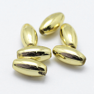 Plating Eco-Friendly Plastic Beads KY-K002-03-6X3mm-G-1