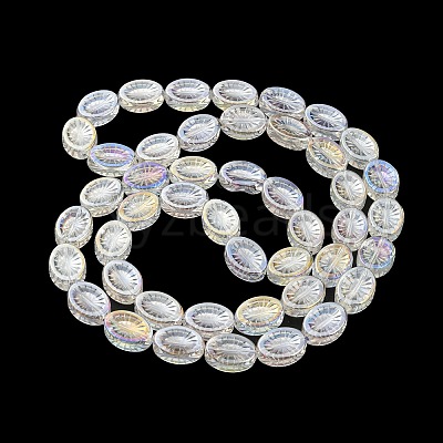 AB Color Plated Electroplate Transparent Glass Beads Strands EGLA-G037-13A-AB02-1