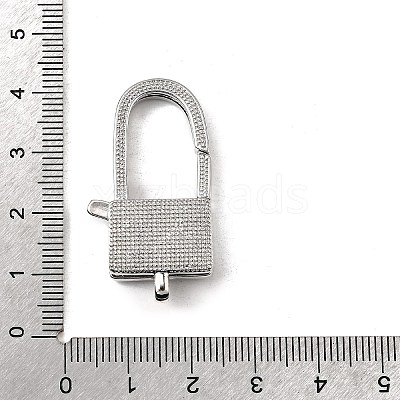 Brass Clear Cubic Zirconia Lobster Claw Clasps KK-Z078-48B-P-1