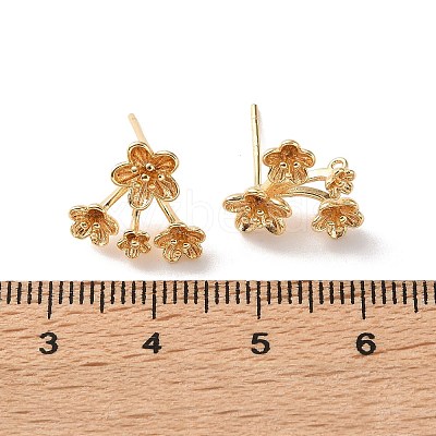 Brass Stud Earring Findings KK-Z164-04G-01-1