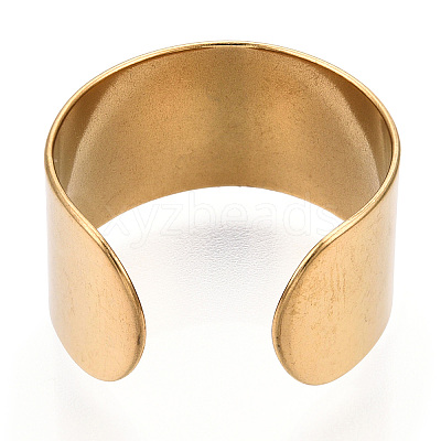 304 Stainless Steel Open Cuff Finger Ring Components STAS-WH0047-68G-1