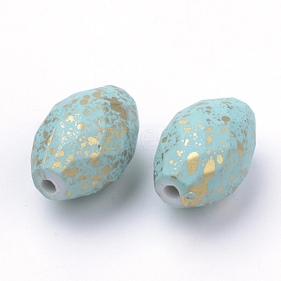 Spray Painted Acrylic Beads ACRP-Q023-01-1