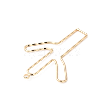 Brass Open Back Bezel Pendants KK-O144-16G-1