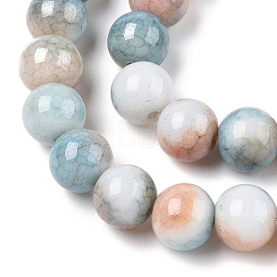 Ombre Effect Dyed Crackle Glass Beads X1-GLAA-T031-10mm-01C-1