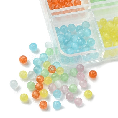 180Pcs 6 Colors Cat Eye Beads Strands CE-FS0001-01-1