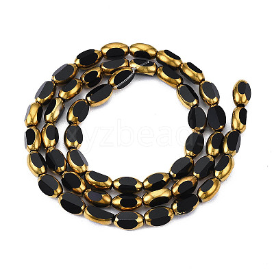 Electroplate Glass Beads Strands X-EGLA-N008-015A-1