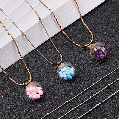 304 Stainless Steel Round Snake Chain Necklace NJEW-UN0001-27-1