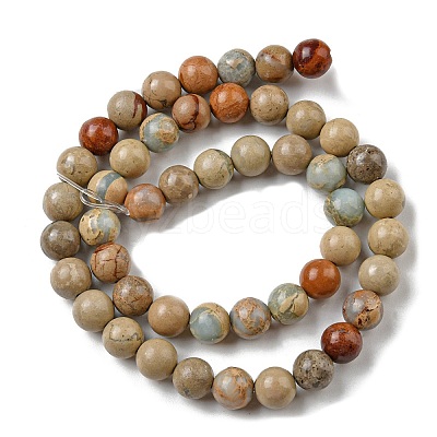 Natural Aqua Terra Jasper Beads Strands G-E444-14B-4mm-1