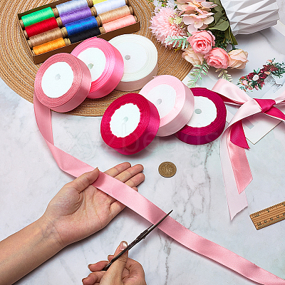 6 Rolls 6 Colors Polyester Ribbon OCOR-CP0001-27C-1