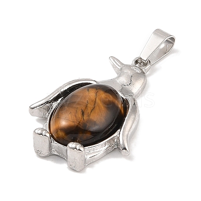 Natural Tiger Eye Pendants G-A224-02P-09-1