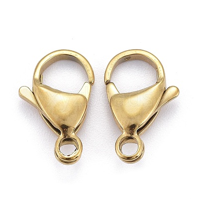 Ion Plating(IP) 304 Stainless Steel Lobster Claw Clasps LS-STAS-H353-F-02G-1