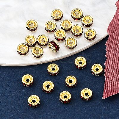 Brass Grade A Rhinestone Spacer Beads LS-RSB034NF-09G-1