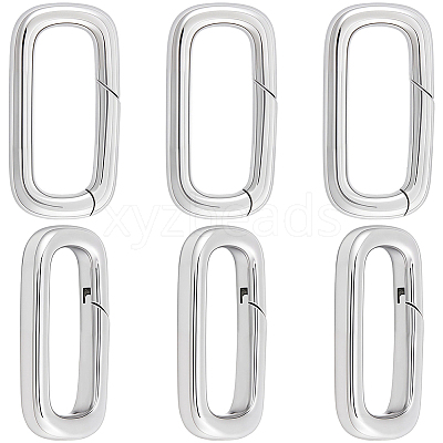 6Pcs Stainless Steel Spring Gate Rings STAS-BBC0008-34B-1