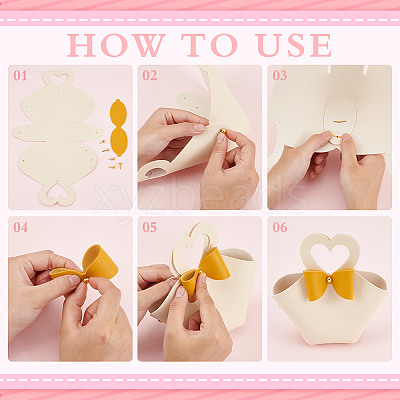 Foldable Imitation Leather Wedding Candy Bags CON-WH0089-54A-1