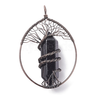 Natural Obsidian Big Pendants G-F702-02R-C-1