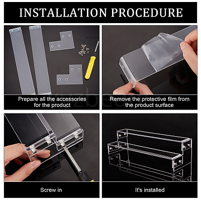 2-Tier Assembled Transparent Acrylic Minifigure Display Risers ODIS-WH0002-50A-1