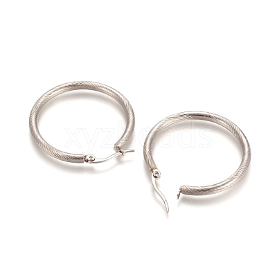 Non-Tarnish 304 Stainless Steel Geometric Hoop Earrings STAS-D171-16A-P-1